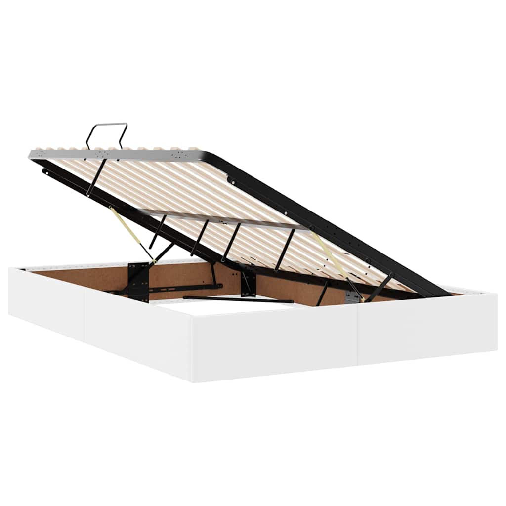 Letto con contenitore e materasso Bianco Puro 140 x 190 cm | homemem39
