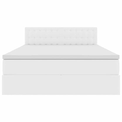 Letto con contenitore e materasso Bianco Puro 140 x 190 cm | homemem39