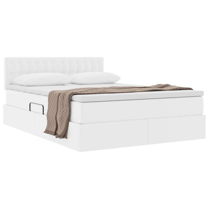 Letto con contenitore e materasso Bianco Puro 140 x 190 cm | homemem39