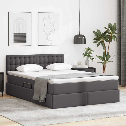 Letto con contenitore e materasso Grigio 140 x 190 cm | homemem39