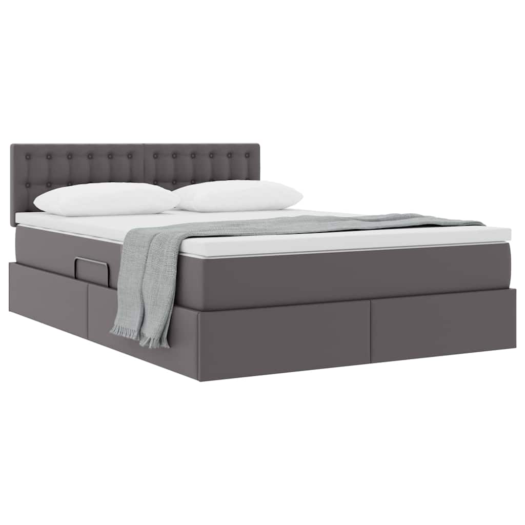 Letto con contenitore e materasso Grigio 140 x 190 cm | homemem39