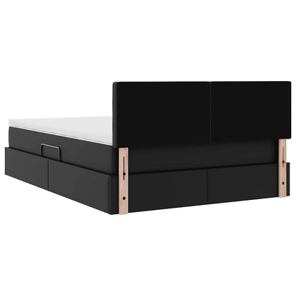 Letto con contenitore e materasso Nero 140 x 200 cm