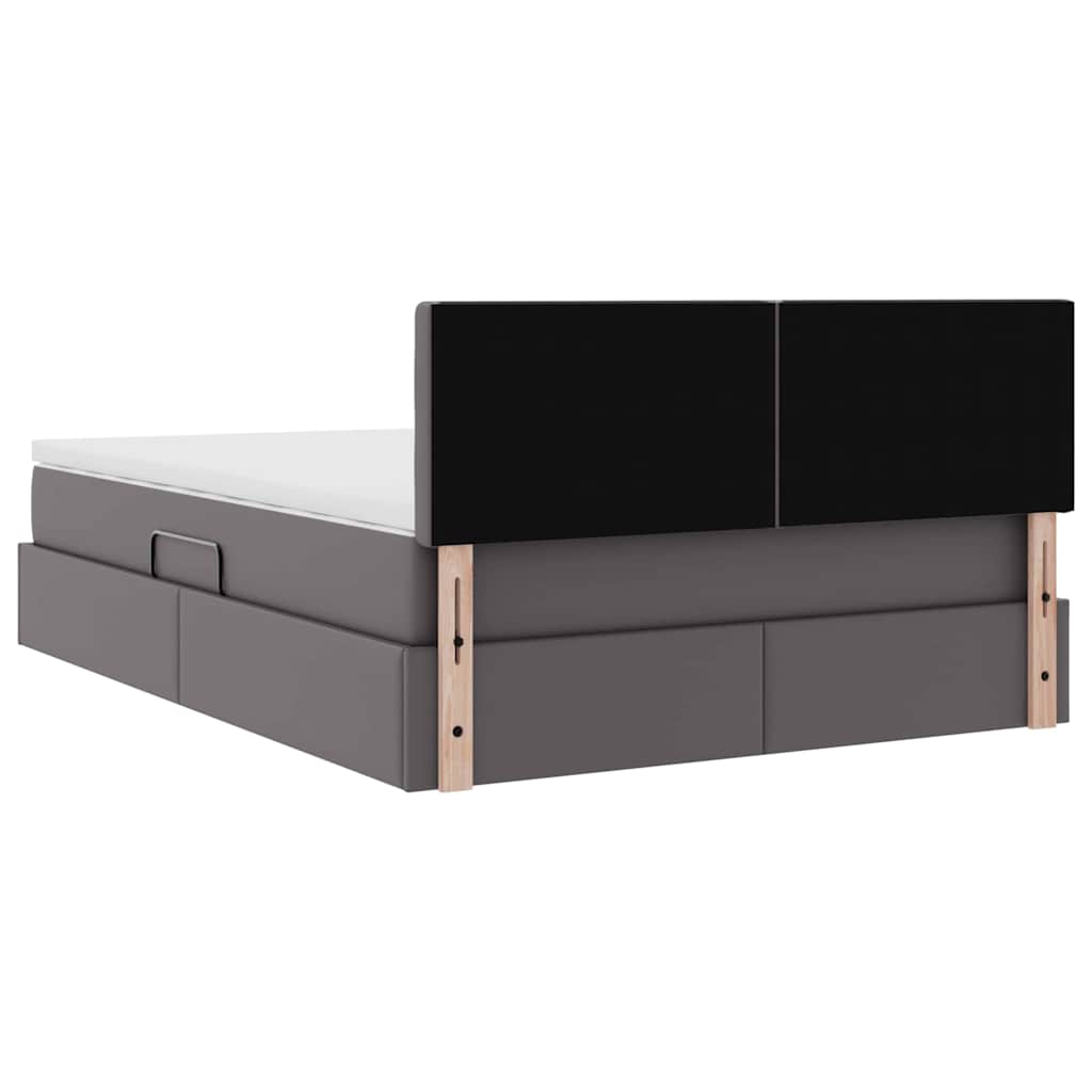 Letto con contenitore e materasso Grigio 140 x 200 cm