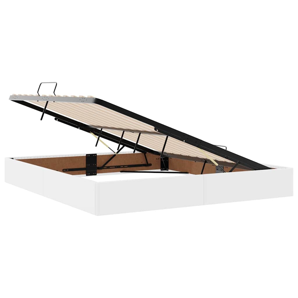 Letto con contenitore e materasso Bianco Puro 160 x 200 cm