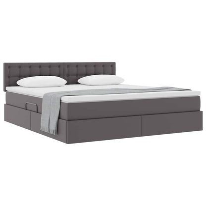 Letto con contenitore e materasso Grigio 160 x 200 cm