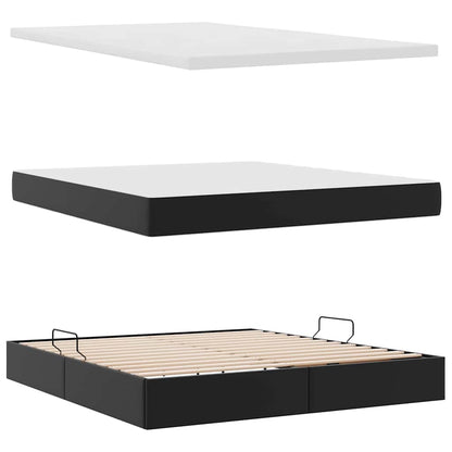 Letto con contenitore e materasso Nero 180 x 200 cm | homemem39