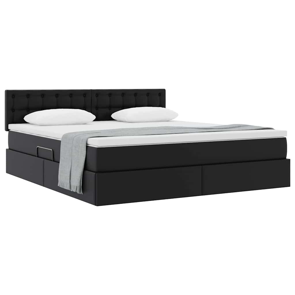 Letto con contenitore e materasso Nero 180 x 200 cm | homemem39
