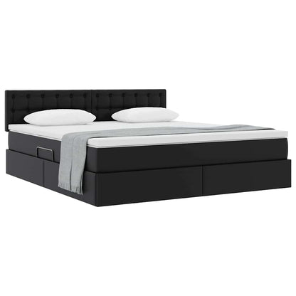 Letto con contenitore e materasso Nero 180 x 200 cm | homemem39
