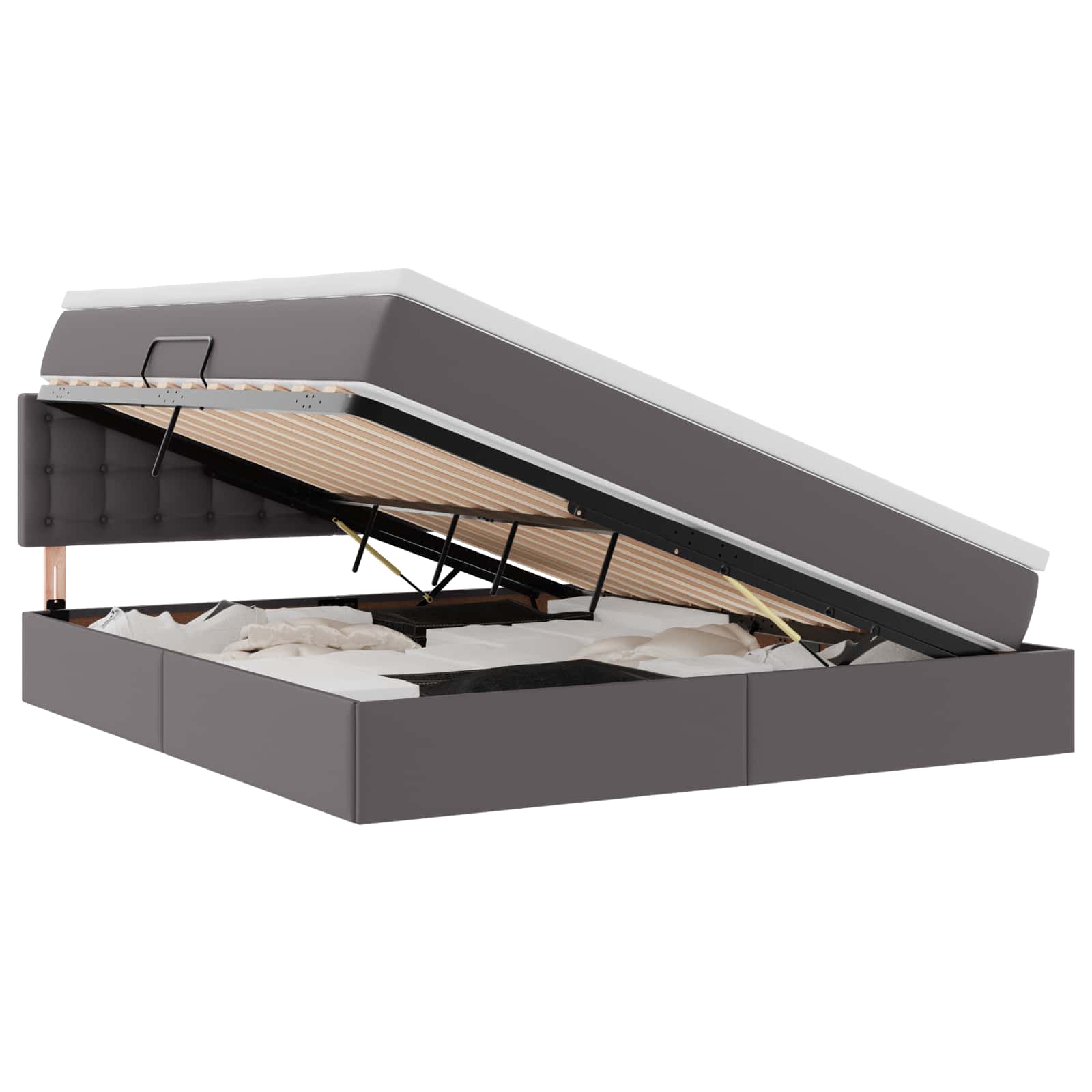 Letto con contenitore e materasso Grigio 180 x 200 cm | homemem39