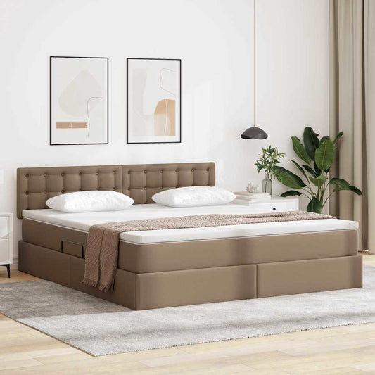 Letto con contenitore e materasso Cappuccino 180 x 200 cm