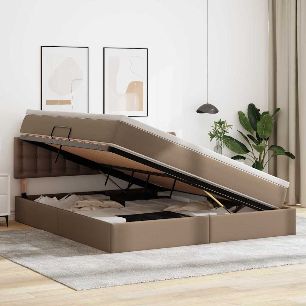 Letto con contenitore e materasso Cappuccino 180 x 200 cm | homemem39