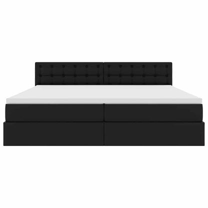 Letto con contenitore e materasso Nero 200 x 200 cm | homemem39