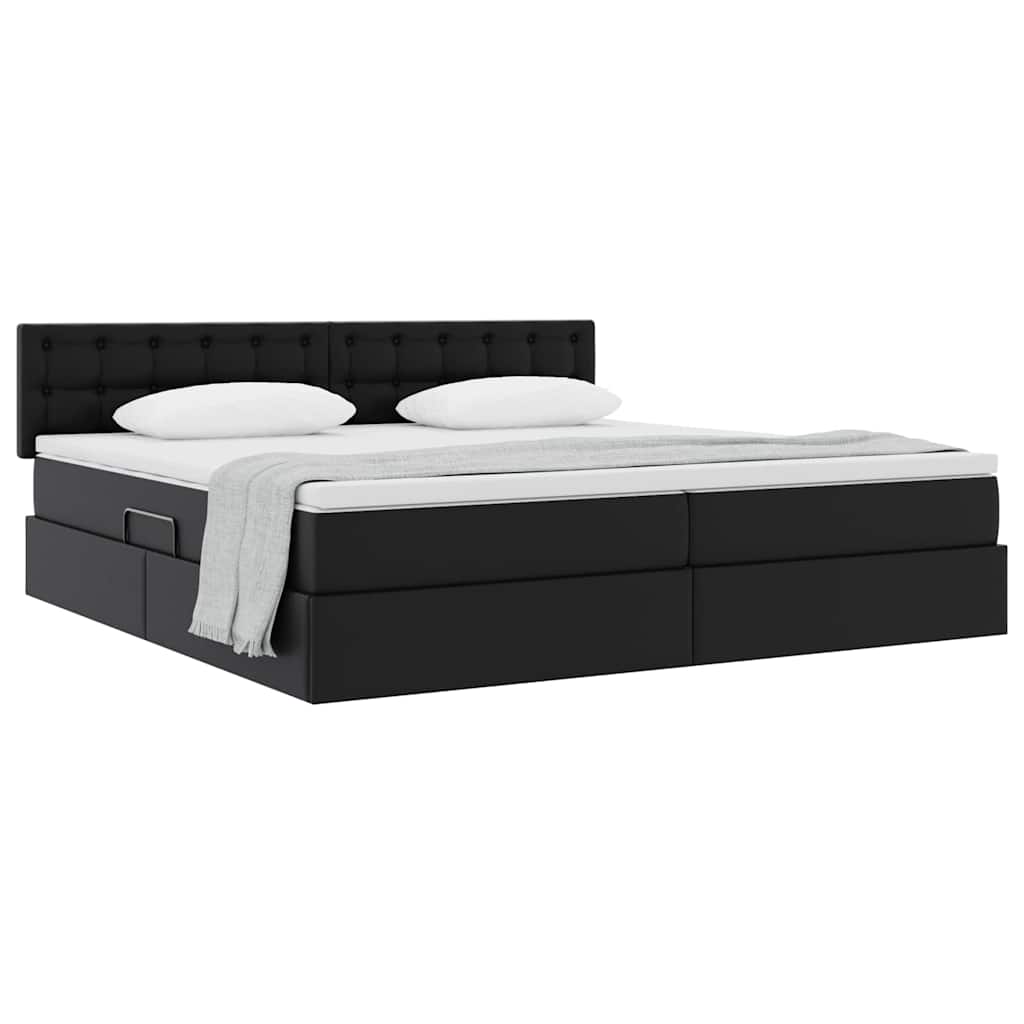 Letto con contenitore e materasso Nero 200 x 200 cm | homemem39