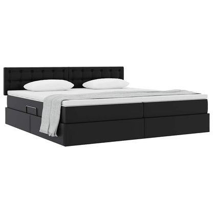 Letto con contenitore e materasso Nero 200 x 200 cm | homemem39