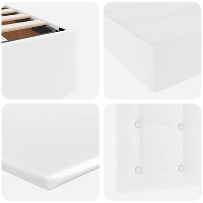 Letto con contenitore e materasso Bianco Puro 200 x 200 cm