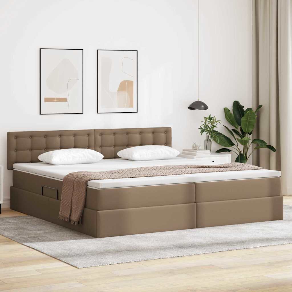 Letto con contenitore e materasso Cappuccino 200 x 200 cm | homemem39