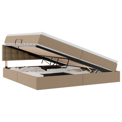 Letto con contenitore e materasso Cappuccino 200 x 200 cm | homemem39