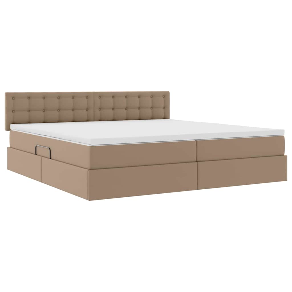 Letto con contenitore e materasso Cappuccino 200 x 200 cm | homemem39