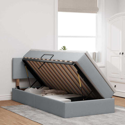 Letto con contenitore e materasso Grigio chiaro 90 x 190 cm | homemem39