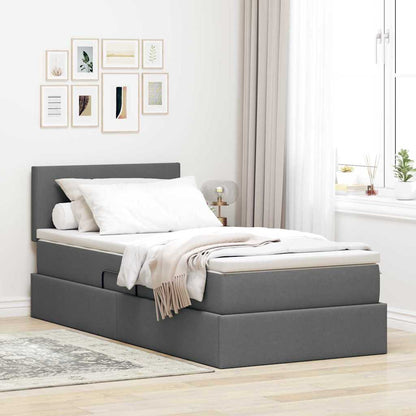 Letto con contenitore e materasso Grigio scuro 90 x 190 cm | homemem39