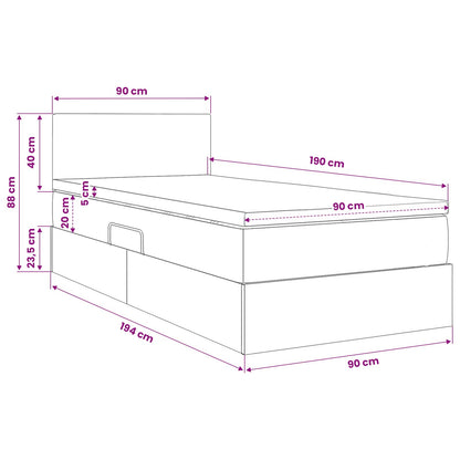 Letto con contenitore e materasso Grigio scuro 90 x 190 cm | homemem39