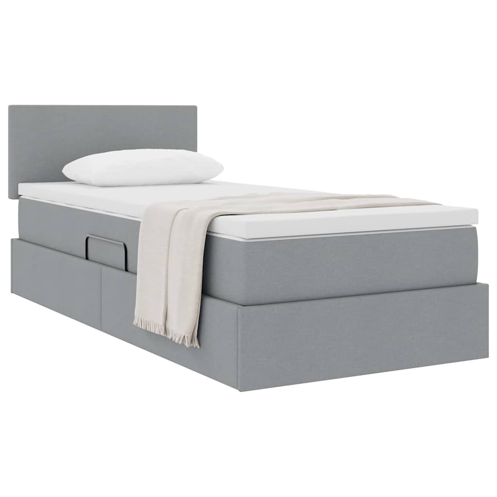 Letto con contenitore e materasso Grigio chiaro 90 x 200 cm | homemem39
