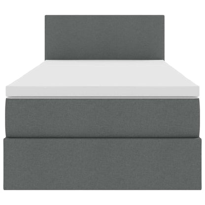 Letto con contenitore e materasso Grigio scuro 90 x 200 cm | homemem39