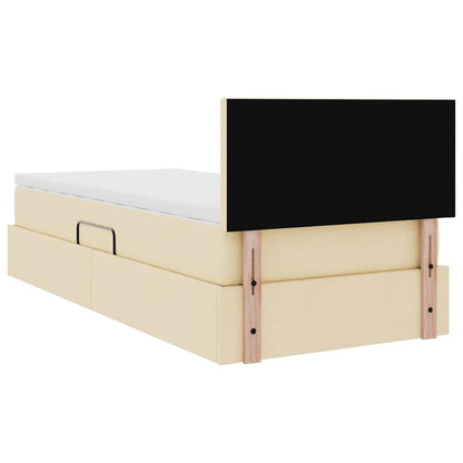 Letto con contenitore e materasso Crema 90 x 200 cm