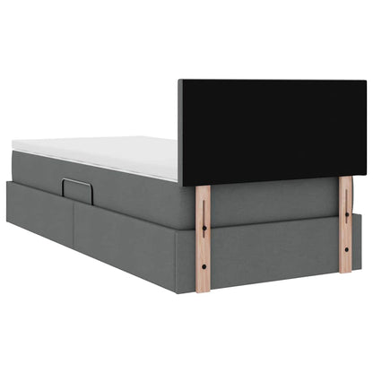Letto con contenitore e materasso Grigio scuro 100 x 200 cm