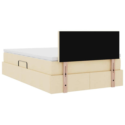 Letto con contenitore e materasso Crema 120 x 200 cm