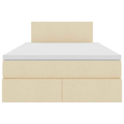 Letto con contenitore e materasso Crema 120 x 200 cm
