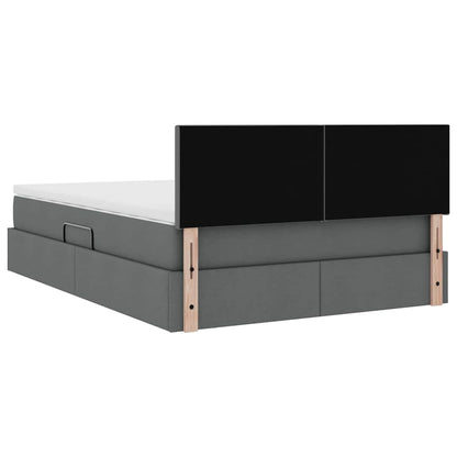 Letto con contenitore e materasso Grigio scuro 140 x 190 cm