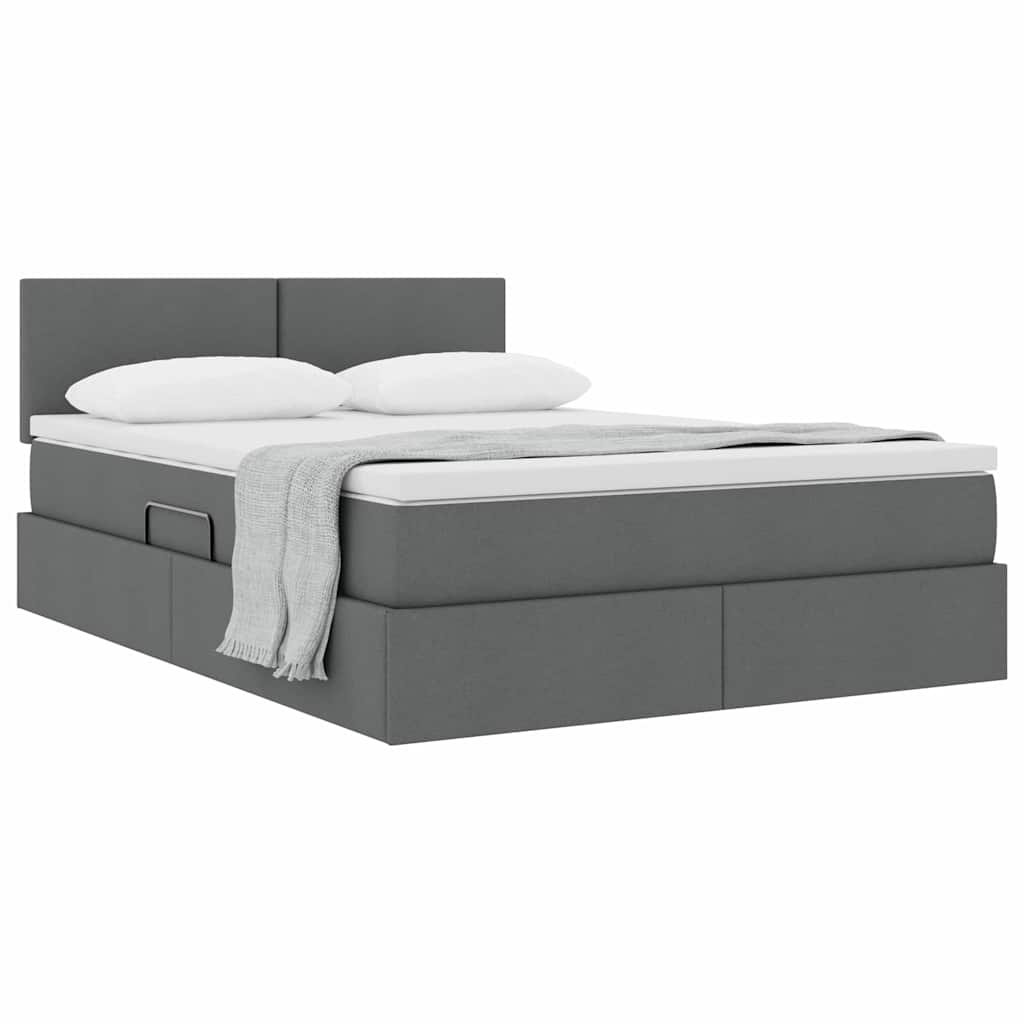 Letto con contenitore e materasso Grigio scuro 140 x 190 cm | homemem39