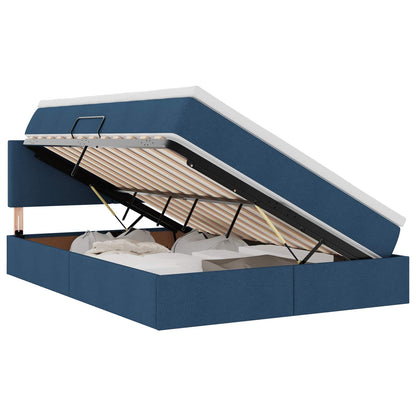 Letto con contenitore e materasso con testiera Blu 140 x 190 cm | homemem39
