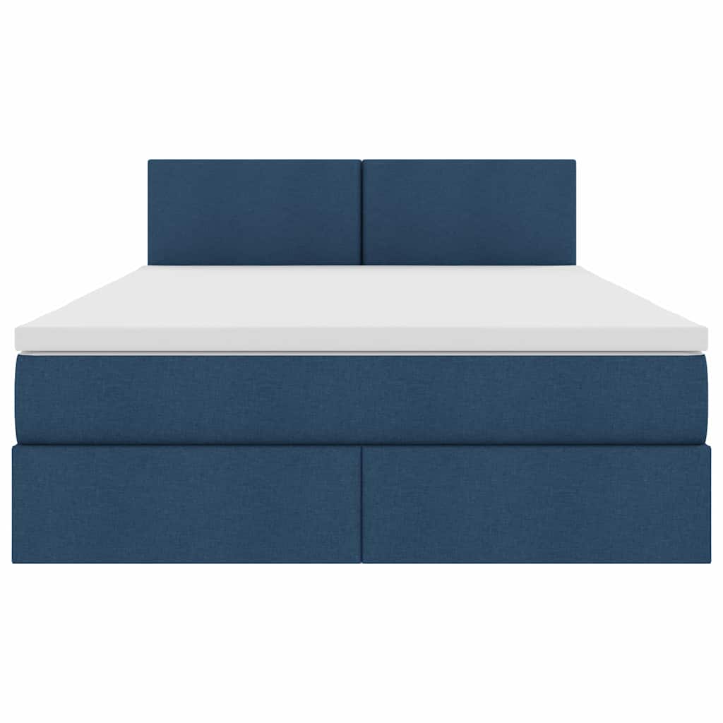 Letto con contenitore e materasso con testiera Blu 140 x 190 cm | homemem39