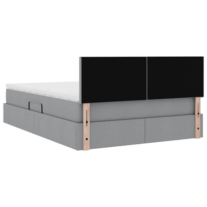 Letto con contenitore e materasso Grigio chiaro 140 x 200 cm