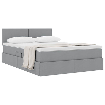 Letto con contenitore e materasso Grigio chiaro 140 x 200 cm | homemem39