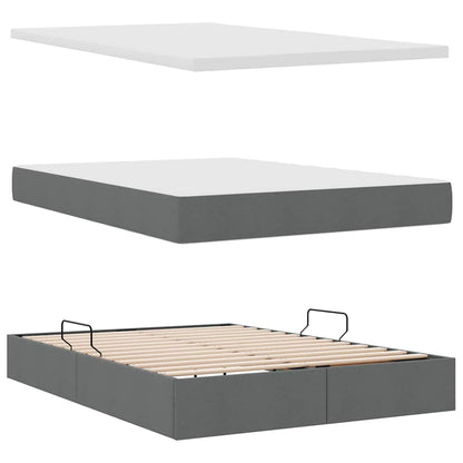 Letto con contenitore e materasso Grigio scuro 140 x 200 cm | homemem39