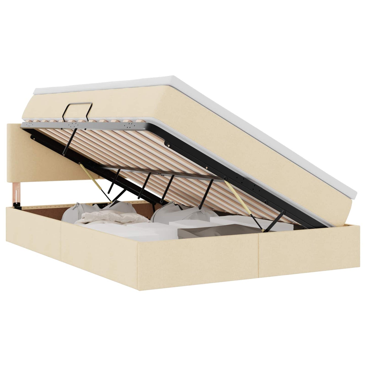Letto con contenitore e materasso Crema 140 x 200 cm