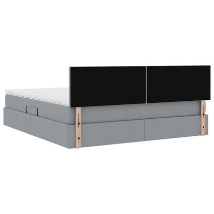 Letto con contenitore e materasso Grigio chiaro 160 x 200 cm