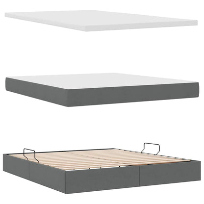 Letto con contenitore e materasso Grigio scuro 160 x 200 cm