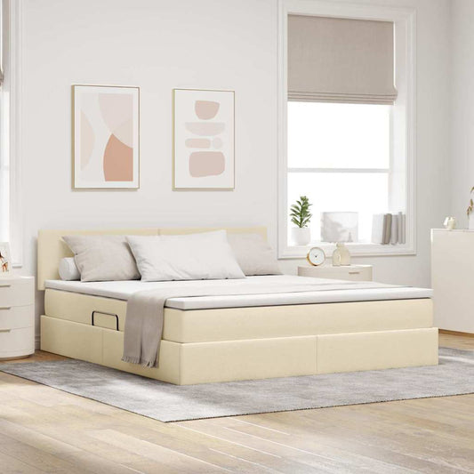 Letto con contenitore e materasso Crema 160 x 200 cm | homemem39