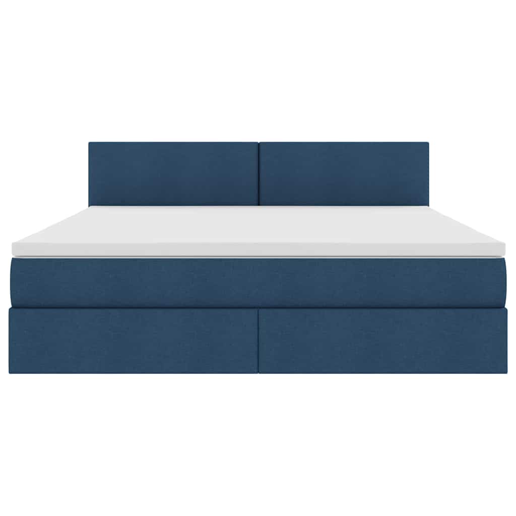 Letto con contenitore e materasso con testiera Blu 160 x 200 cm | homemem39