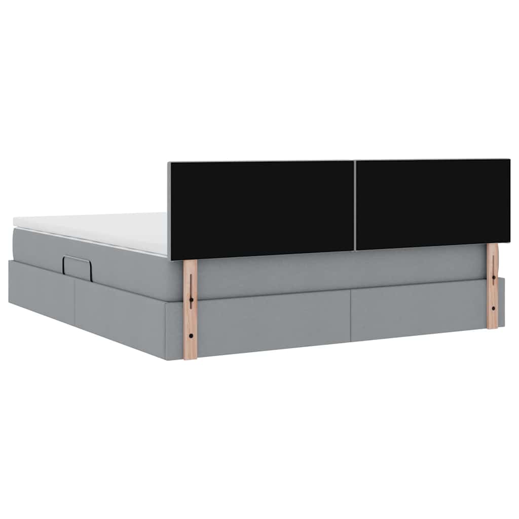 Letto con contenitore e materasso Grigio chiaro 180 x 200 cm