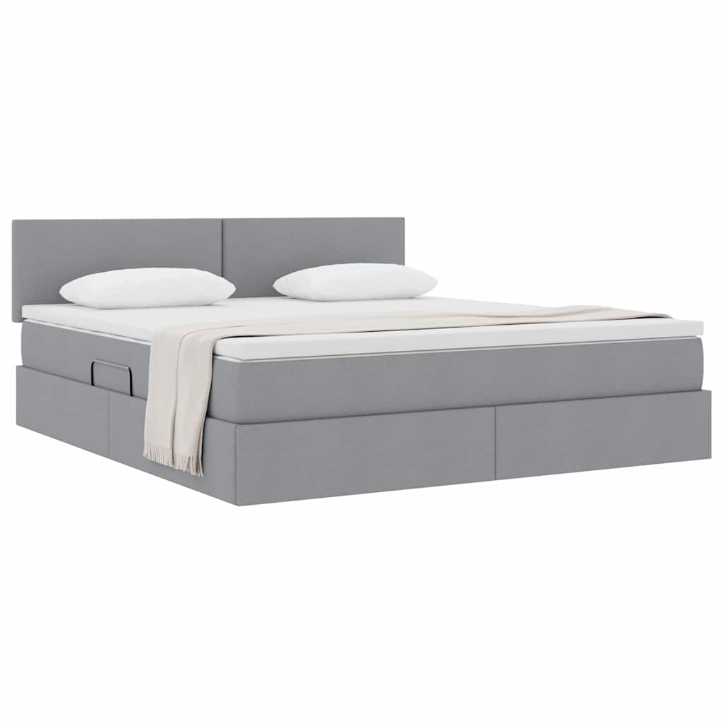Letto con contenitore e materasso Grigio chiaro 180 x 200 cm | homemem39
