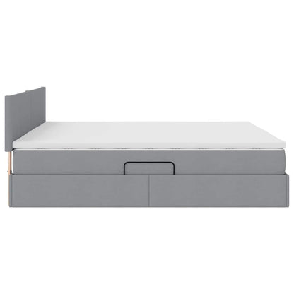 Letto con contenitore e materasso Grigio chiaro 180 x 200 cm
