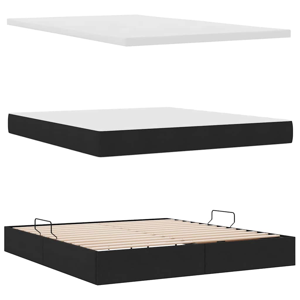 Letto con contenitore e materasso Nero 180 x 200 cm | homemem39
