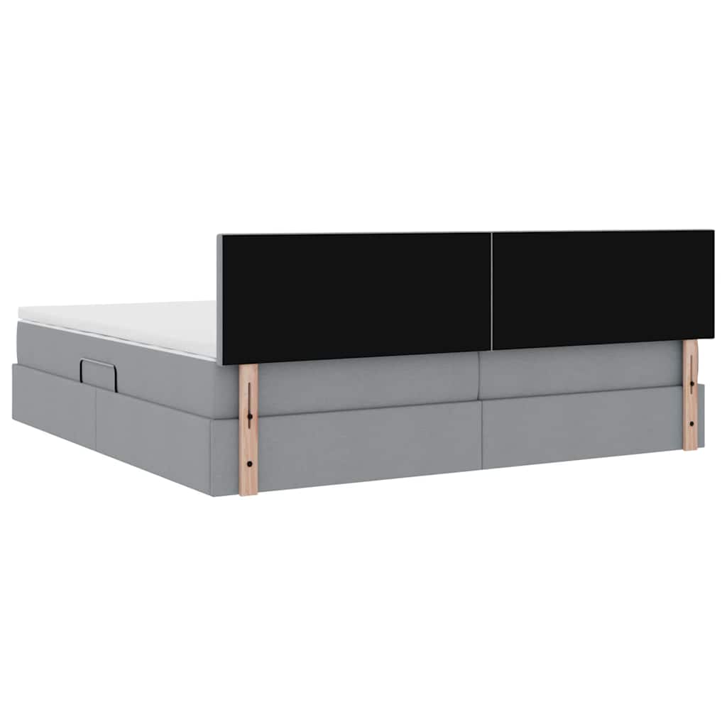 Letto con contenitore e materasso Grigio chiaro 200 x 200 cm