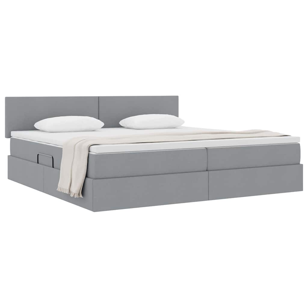 Letto con contenitore e materasso Grigio chiaro 200 x 200 cm | homemem39