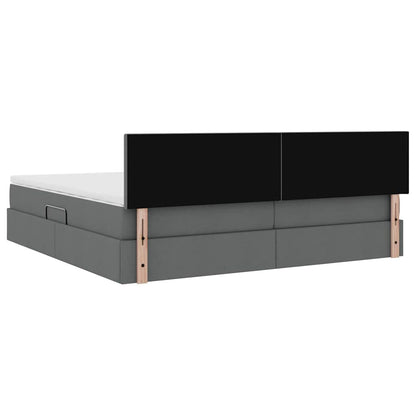 Letto con contenitore e materasso Grigio scuro 200 x 200 cm | homemem39